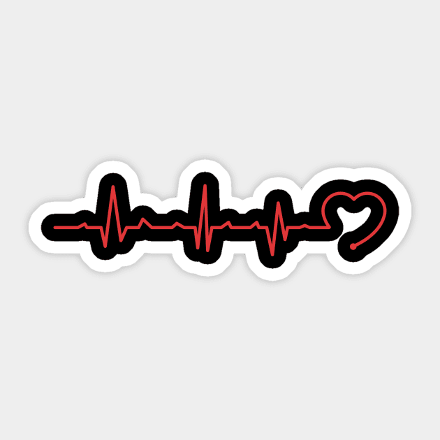 Heartbeat Heart Beat Sticker TeePublic